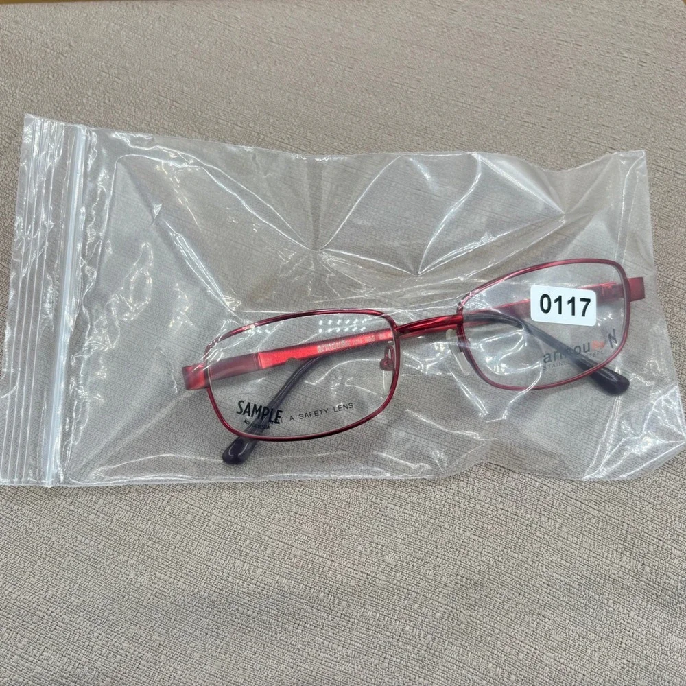 Armourx 7014 BRG Red Stainless Steel Safety Eyeglass Frames Z87-2+ 53-18-135